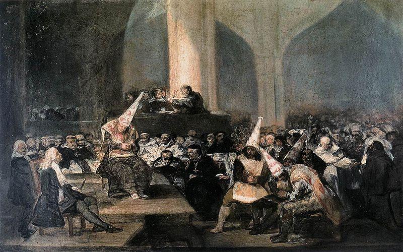 Francisco de Goya The Inquisition Tribunal oil painting image